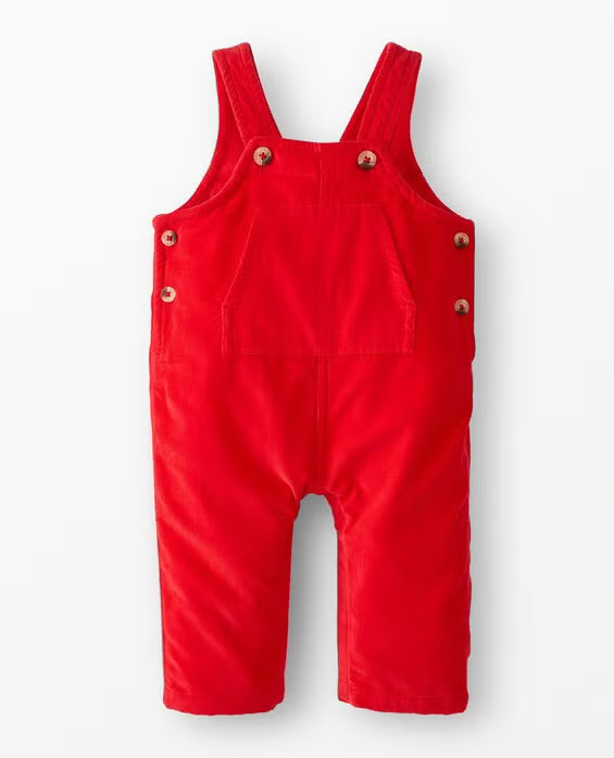 Girls' Ribbon Red Baby Corduroy Overalls in 100% Combed Cotton - Size Toddler 18-24 mos by Hanna Andersson | Hanna Andersson
