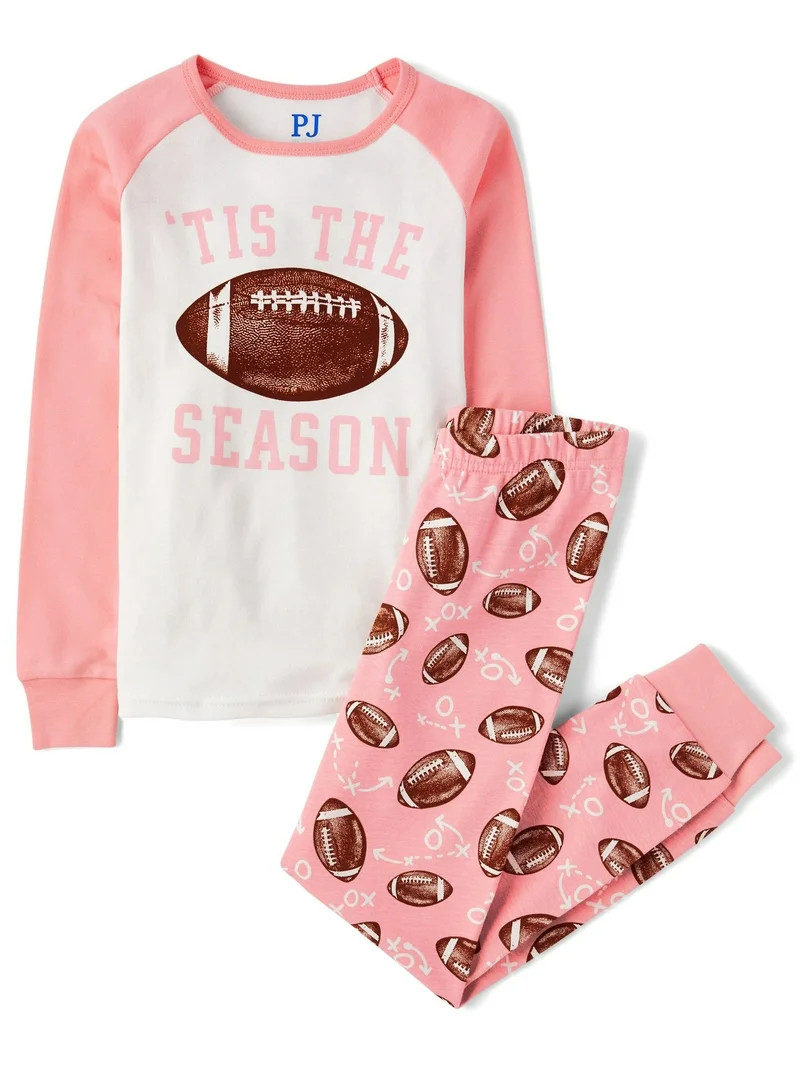 The Children's Place Toddler Girls Snug Fit Football Cotton PJs, Sizes 12M-5T | Walmart (US)