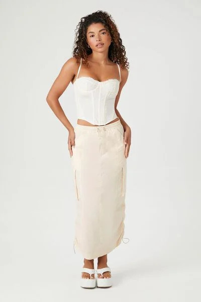 Toggle Drawstring Cargo Midi Skirt | Forever 21
