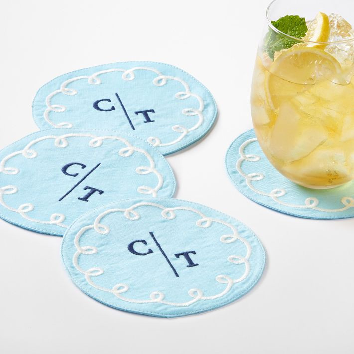 Embroidered Loop Coasters, Set of 4 | Mark and Graham