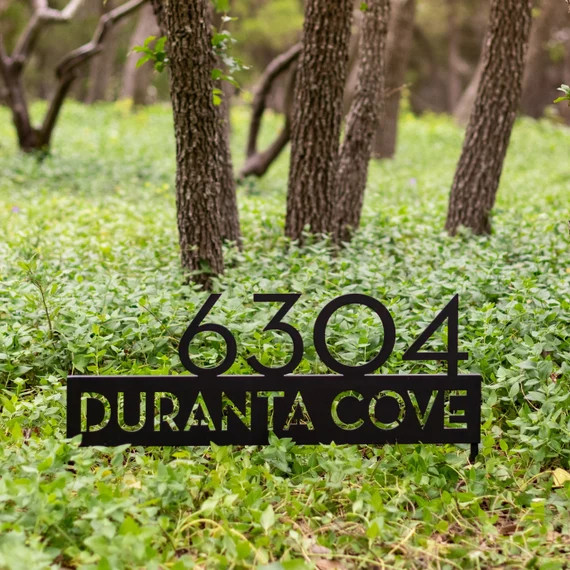 Hill Country Yard Sign, Modern, Sign on Stakes, Address Plaque, Address Sign, House Numbers, Stee... | Etsy (US)