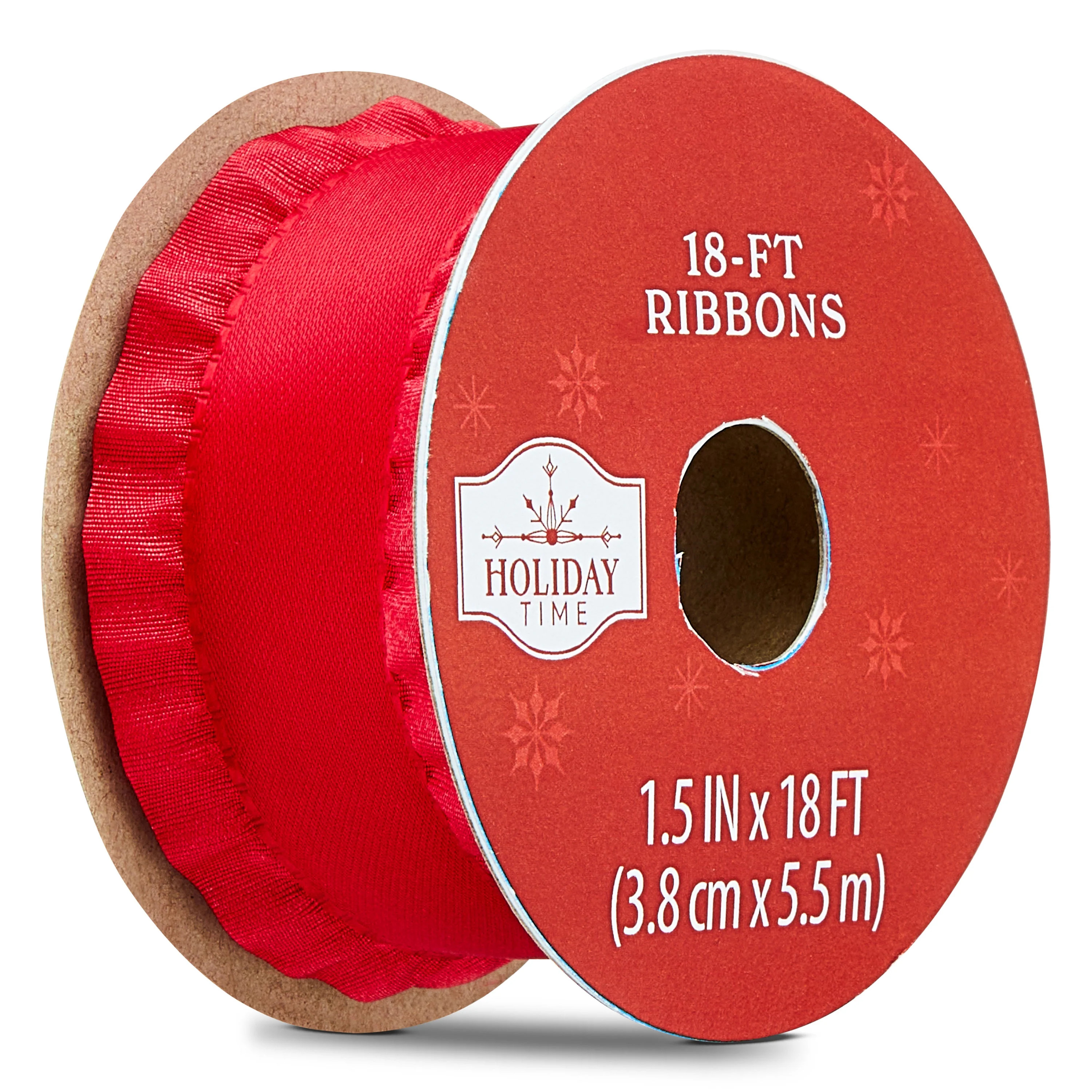Red Ruffle Christmas Ribbon, 1.5" x 18', by Holiday Time | Walmart (US)