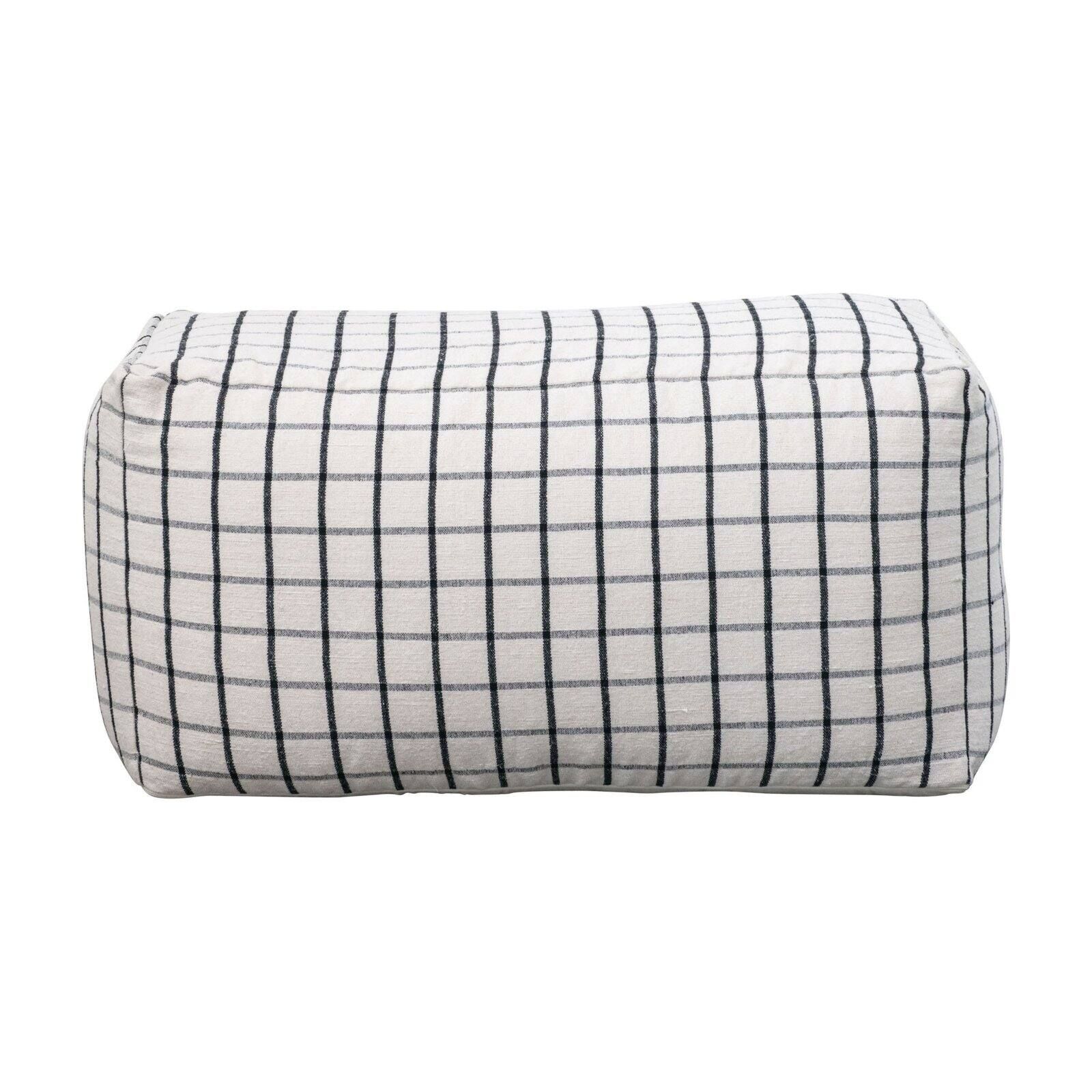 3R Studios Farmhouse Plaid Pouf Ottoman - Walmart.com | Walmart (US)