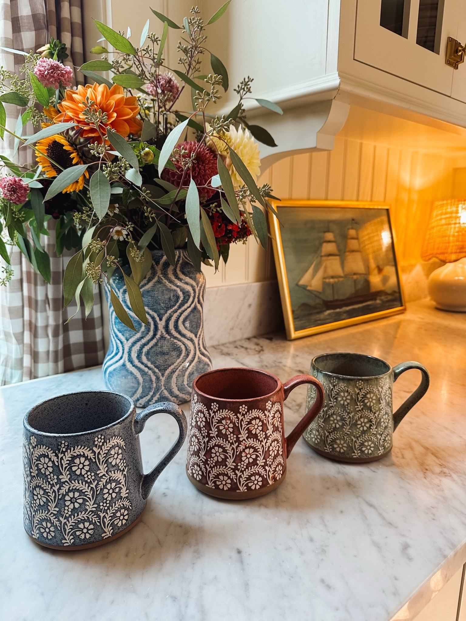 These stoneware mugs (set of six!) from @wayfair are my new fall favorites for our cozy morning coffee rituals! Love the pretty colors, pattern, weight and that they are a nice large size for MORE COFFEE! 
#wayfair #wayfairpartner

#LTKSeasonal #LTKHome #LTKStyleTip
