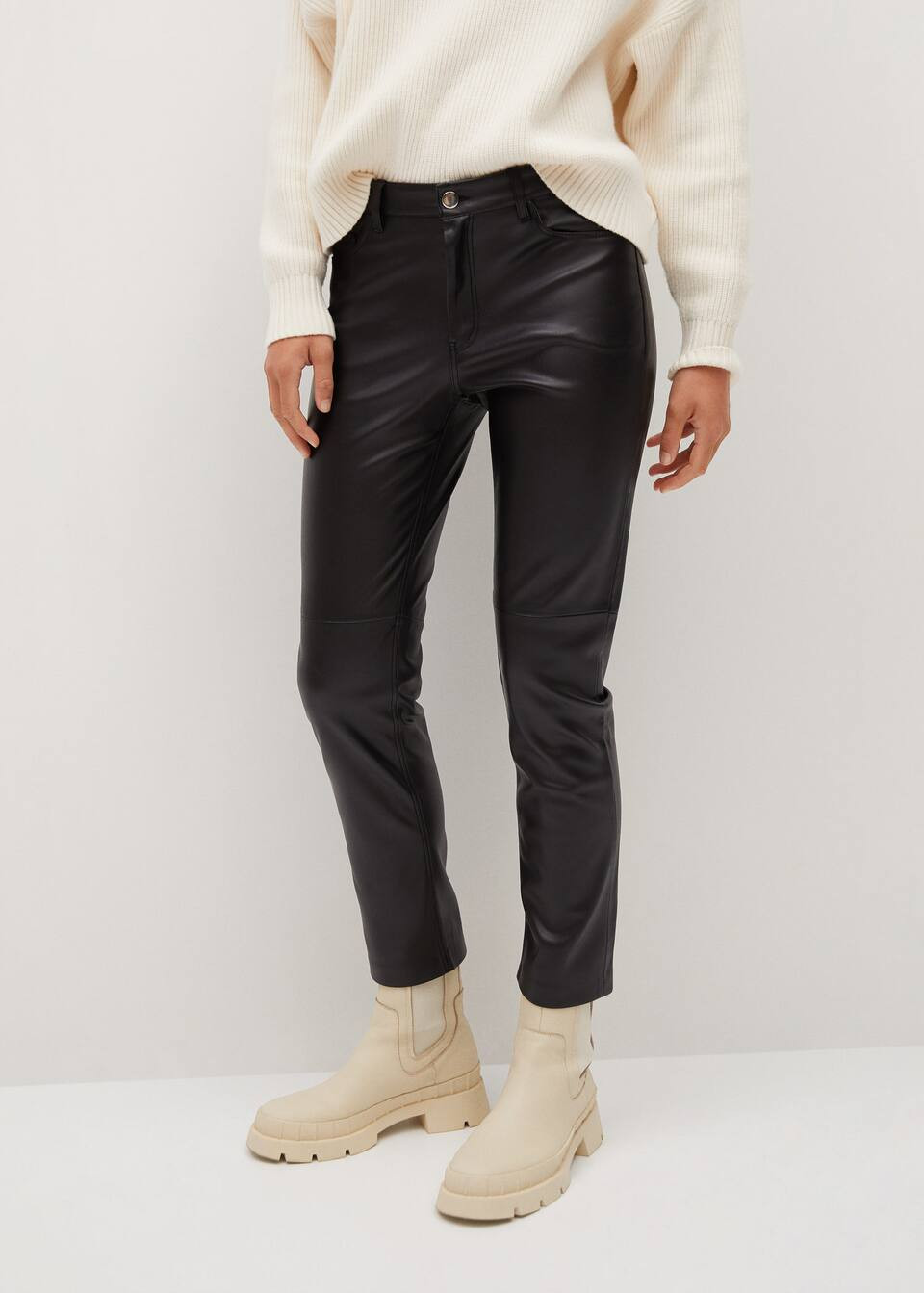 Seam-detail slim-fit pants | MANGO (US)