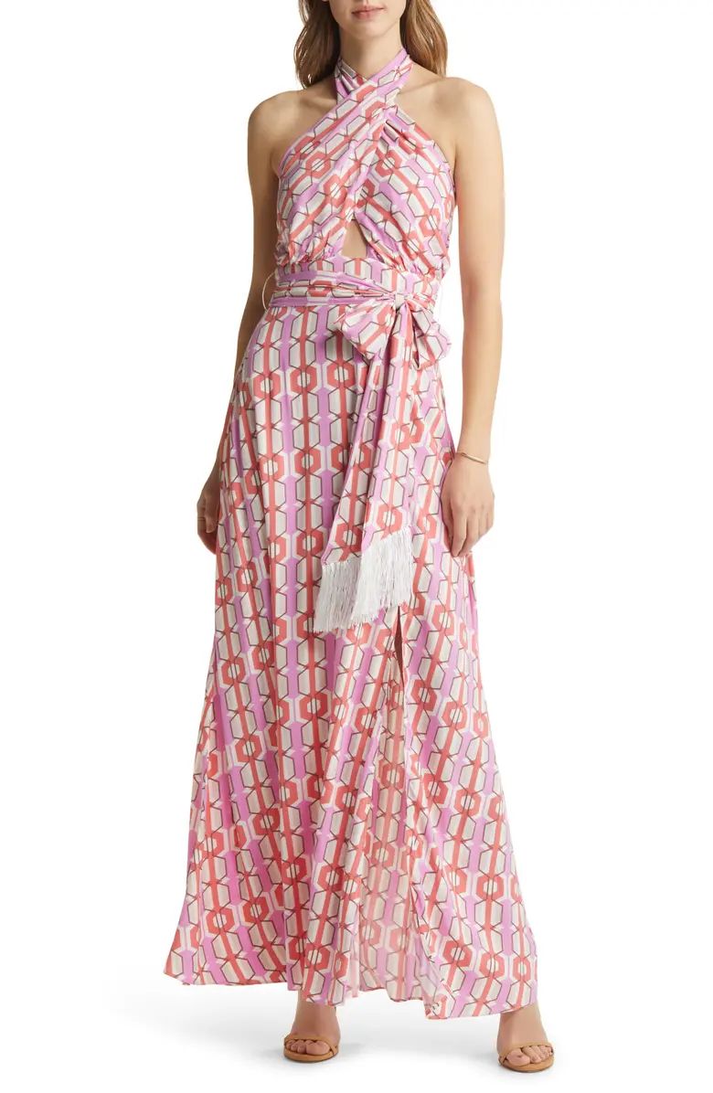 VICI Collection Geometric Print Halter Maxi Dress | Nordstrom | Nordstrom