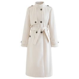 Dreamy Stand-Up Collar Wool-Blend Longline Coat | Chicwish