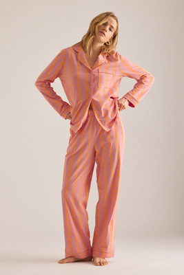 Chelsea Peers Zig-Zag Print Long Pyjama Set | Anthropologie (UK)
