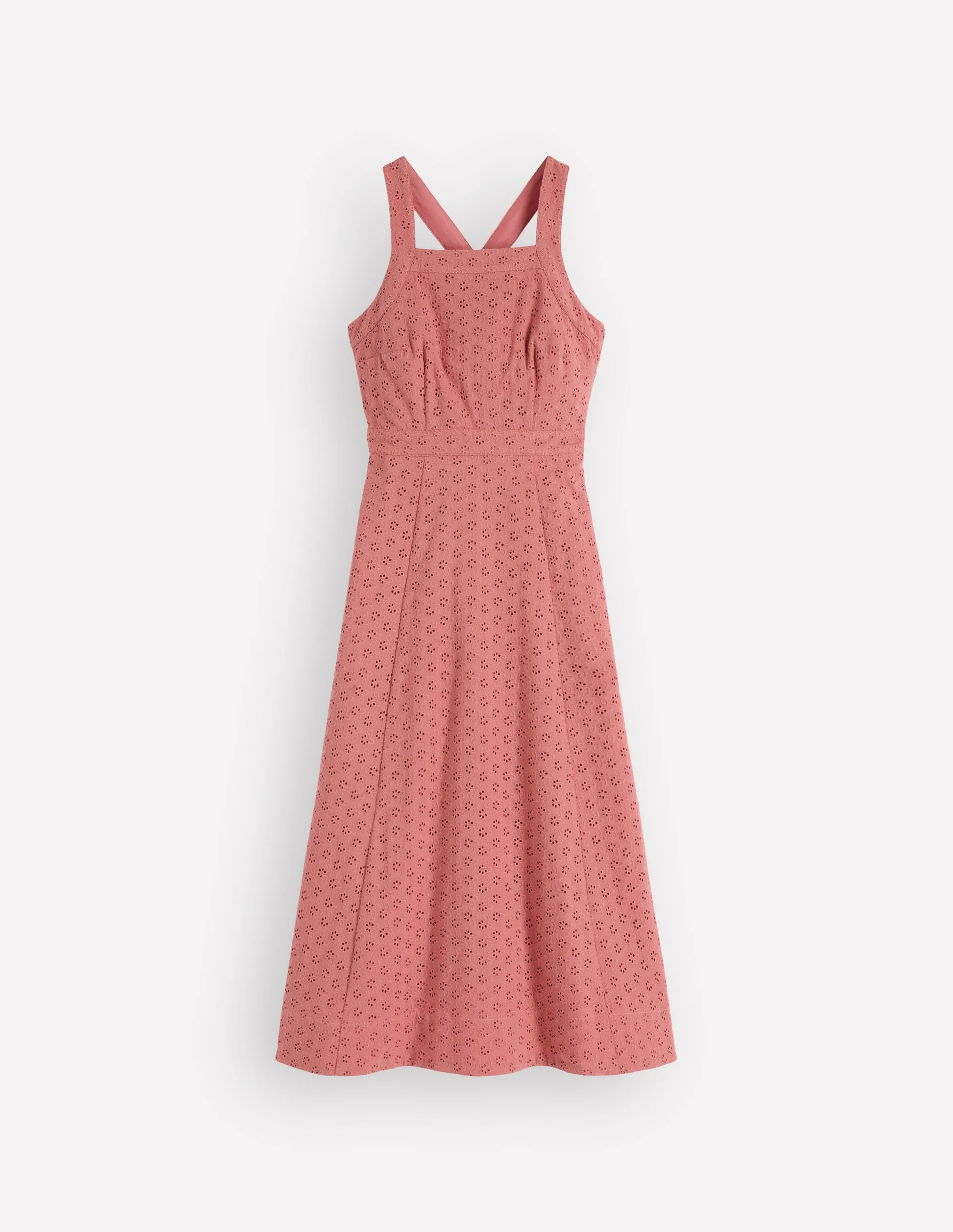 Cross Back Broderie Midi Dress-Vintage Rose Broderie | Boden (US)