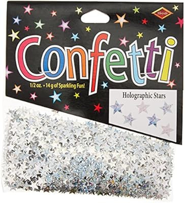 Beistle Silver Holographic Stars Confetti, 1/2-Ounce | Amazon (US)