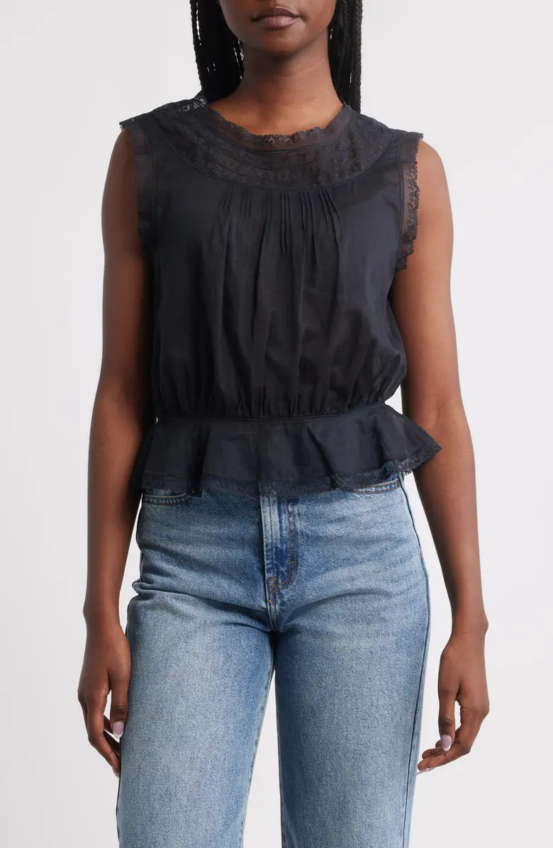 Lilibet Lace Organic Cotton Crop Top | Nordstrom