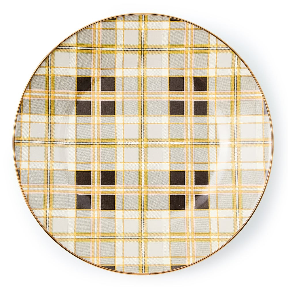 Tartan Mocha Dinner Plate | MacKenzie-Childs