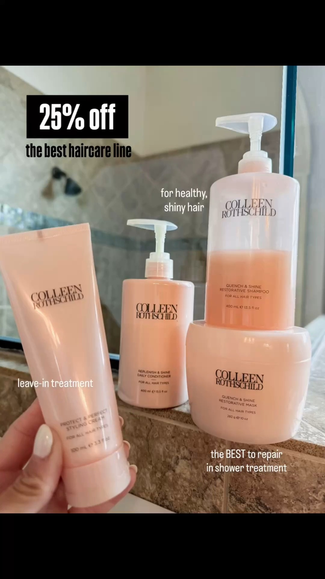 Colleen Rothschild 25% off sitewide. 
The haircare products we use daily. Healthy hair.

#LTKSaleAlert #LTKOver40 #LTKBeauty