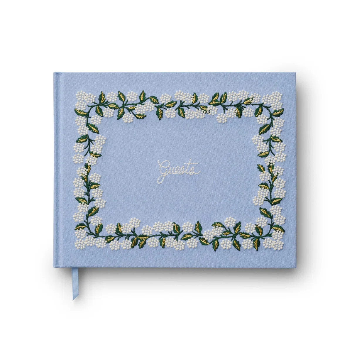 Hydrangea Embroidered Fabric Guest Book (Set of 4) | Birch Lane