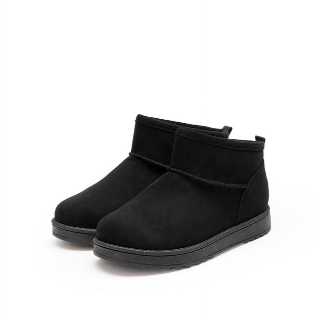 BURUDANI Women's Slip-on Ankle Winter Snow Boots Color Black | Walmart (US)