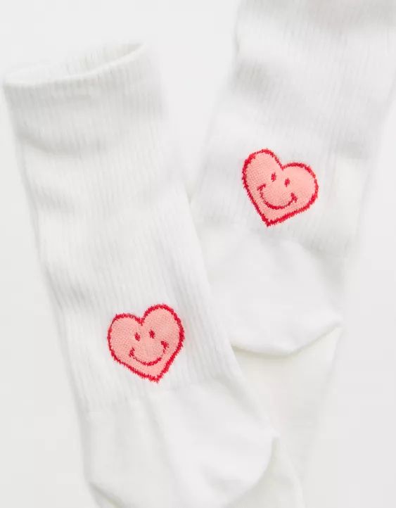 Aerie Smiley® Ribbed Cotton Crew Socks | American Eagle Outfitters (US & CA)