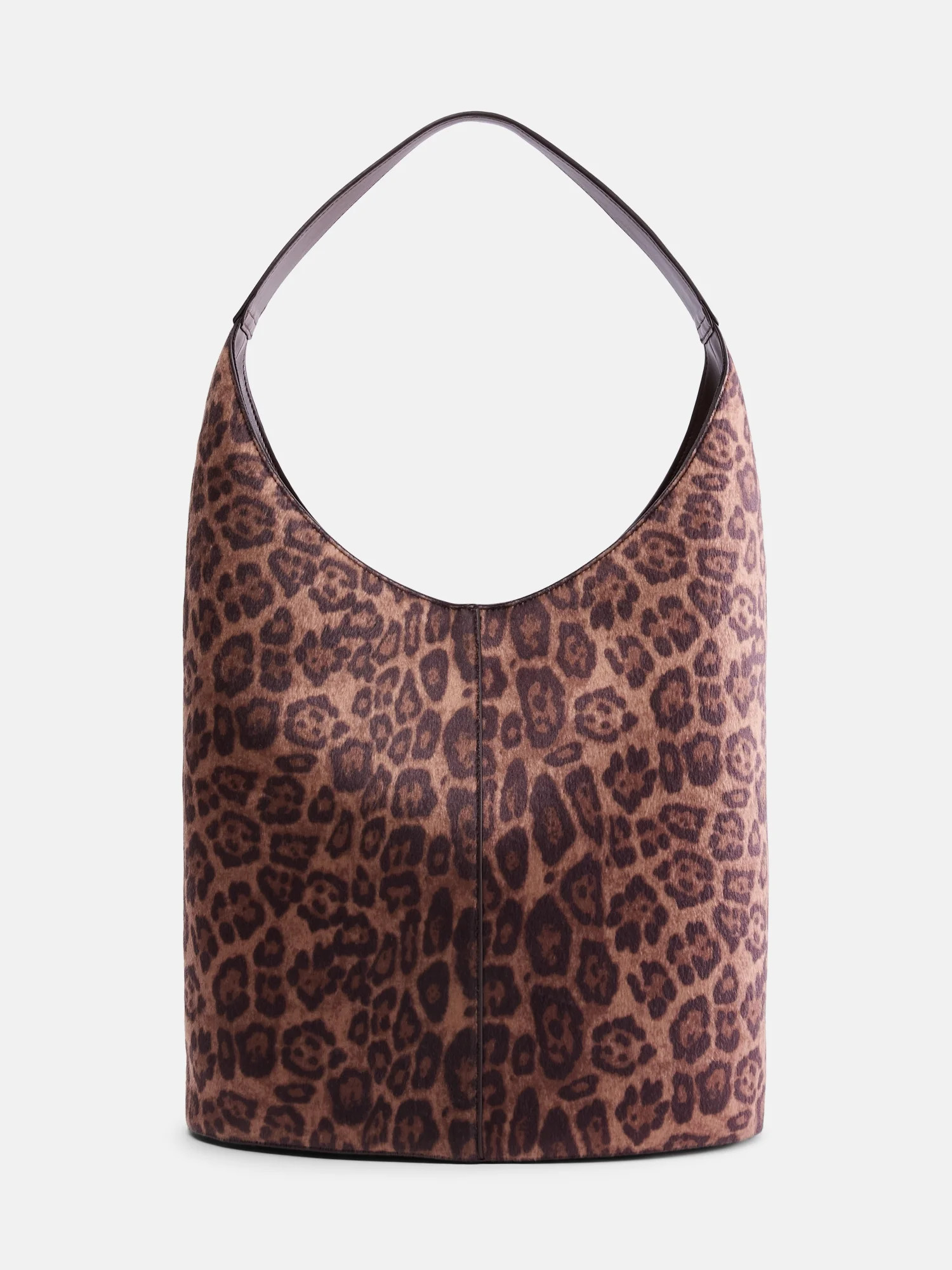 Scenario Women's Faux Suede Bucket Handbag, Leopard Print | Walmart (US)
