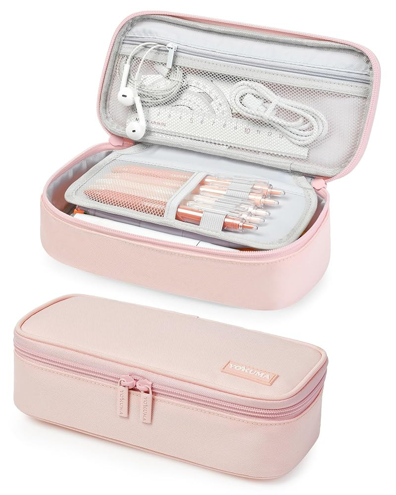 YOKUMA Pencil Case,Large Capacity Pencil Pouch,Aesthetic Zipper Pencil Box, Back to School Suppli... | Amazon (US)