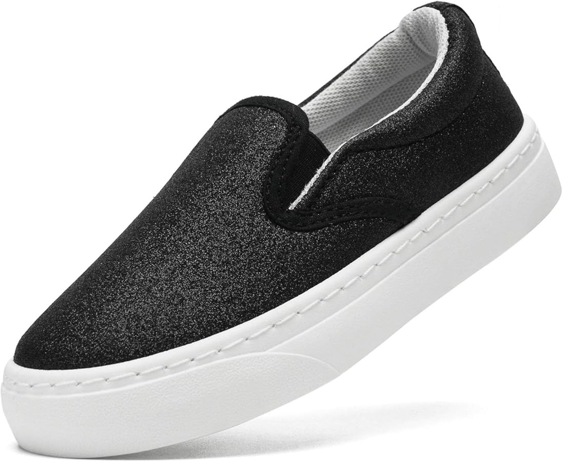 Toddler Sneakers for Girls Boys Low Top Slip On Kids Canvas Casual Shoes Comfortable Walking Sequ... | Amazon (US)