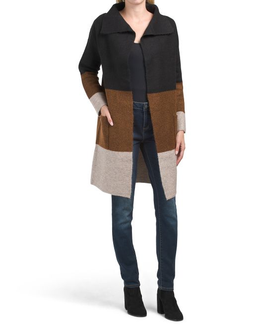Color Block Duster Oversized Cardigan With Pockets | TJ Maxx