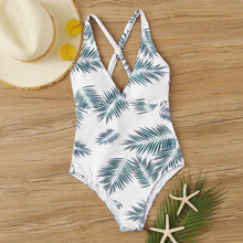 Palm Random Print Tie Back One Piece Swimwear | SHEIN