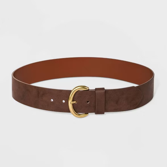 Women's Wide Belt - Universal Thread™ Brown | Target