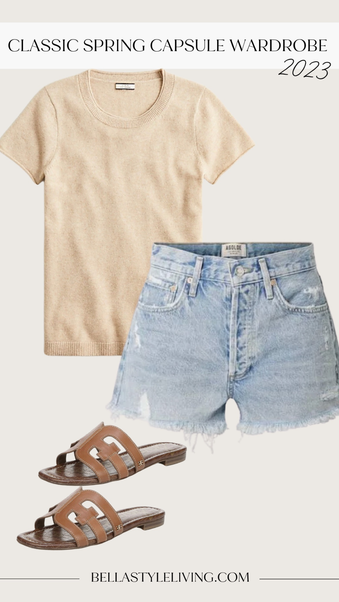 Neutral outfit | jean shorts | sandals | Spring capsule wardrobe | Agolde shorts 

#LTKFind #LTKstyletip #LTKtravel