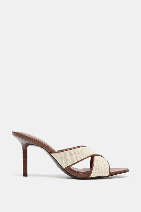 CRISS CROSS HEEL SANDALS | Zara US