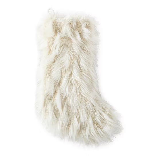 North Pole Trading Co. 20" Ivory Fur Christmas Stocking | JCPenney