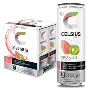 CELSIUS Sparkling Kiwi Guava Fitness Drink, Zero Sugar, 4 Pack, 12 OZ | CVS