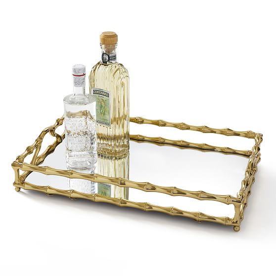 Gold Bamboo Mirror Tray | Mark and Graham