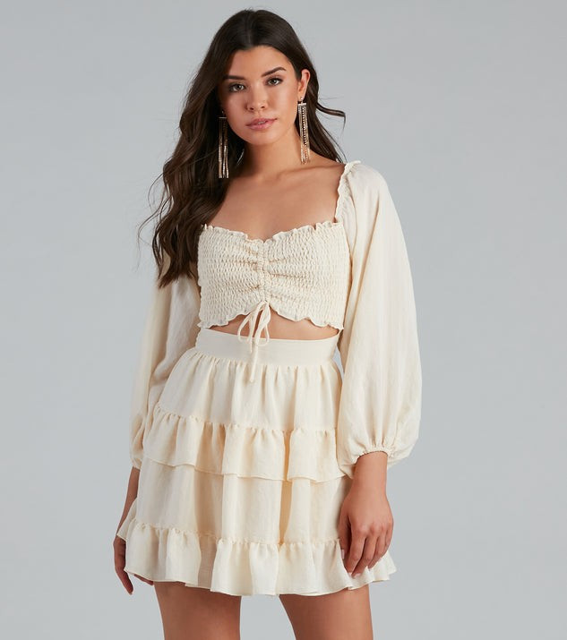 So Sweet Ruffled Cutout Skater Dress | Windsor Stores