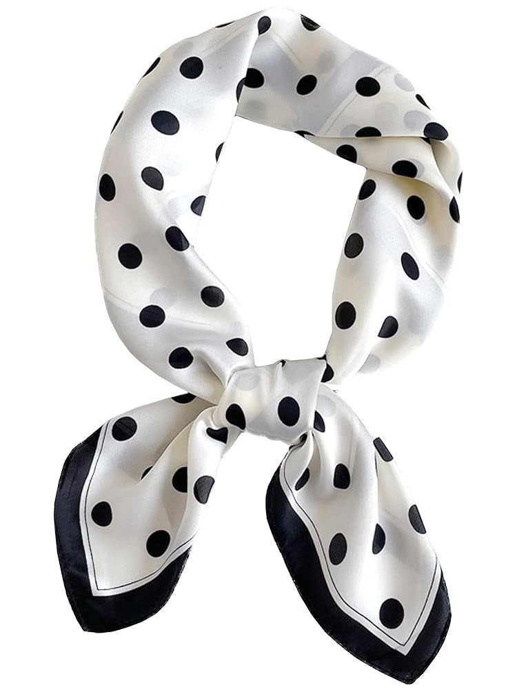 Women 1950s Polka Dots Vintage Scarf, Retro Square Silky Satin 50s Neckerchief Head Wrap Bandanas... | Amazon (US)