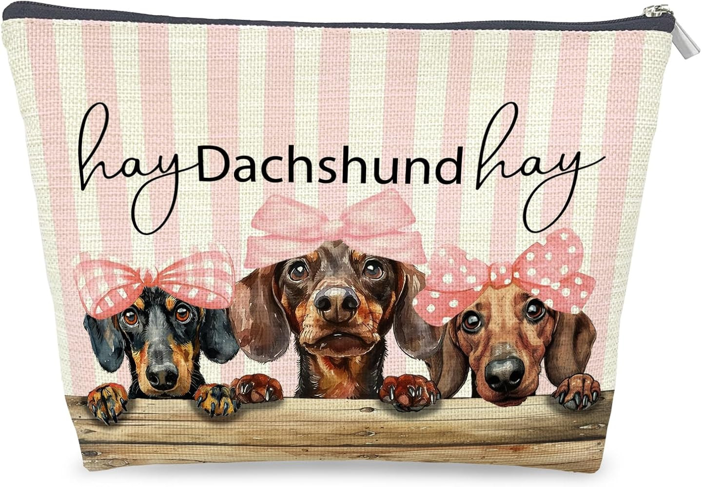 LRWHDFW Coquette Dachshund Makeup Bag Gifts for Women, Preppy Pink Bow Dachshund Cosmetic Bag, Gi... | Amazon (US)