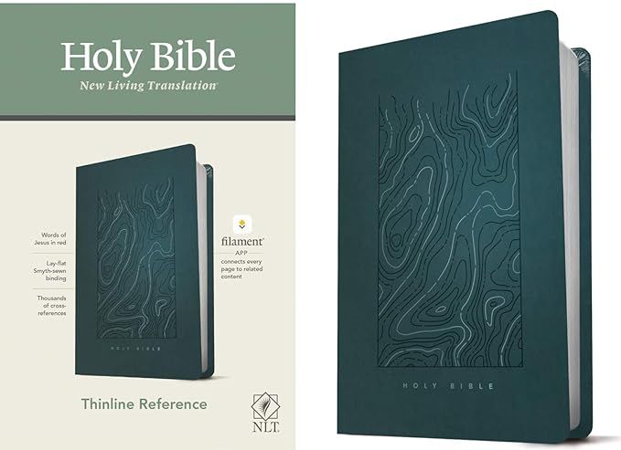 NLT Thinline Reference Holy Bible (Red Letter, LeatherLike, Earthen Teal Blue): Includes Free Acc... | Amazon (US)