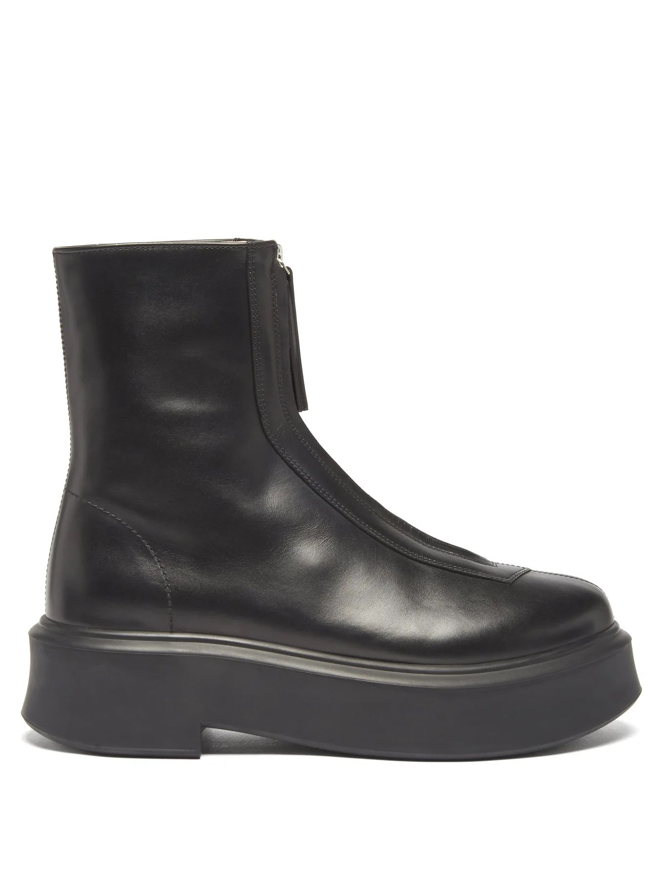 Zip-front leather ankle boots | Matches (UK)