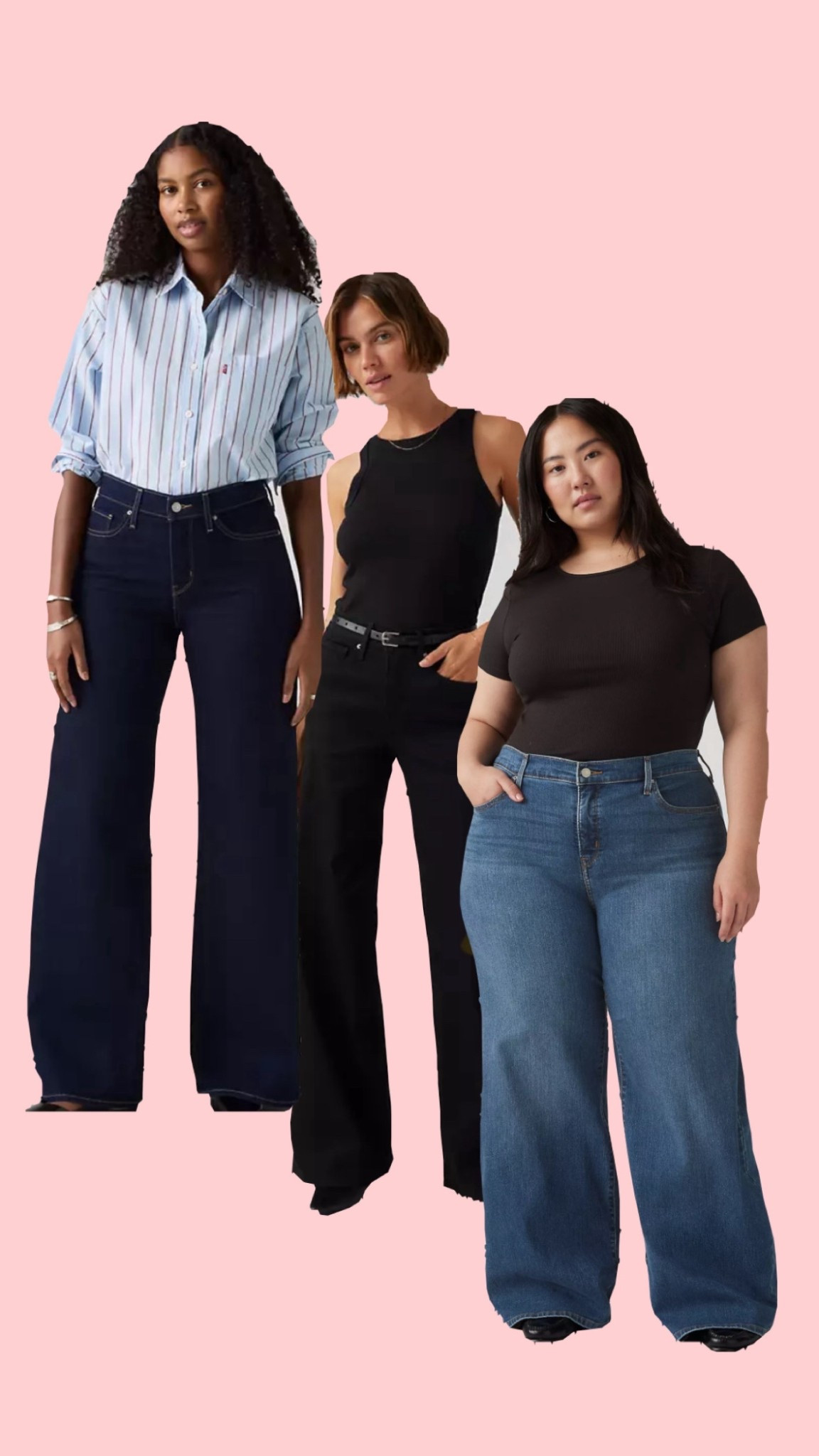 My new favourite jeans for 2026 are the 318 shaping wide leg jeans from Levi’s. Options for high stretch or medium stretch.  Size down because they fit big. I am 5’11" wearing a 34 length and size down two sizes to a 28 for high stretch and size down one size to 29 for medium stretch. Lots of length choices, which makes this perfect for us tall girls.  

#LTKcurves #LTKcanada #LTKjeans