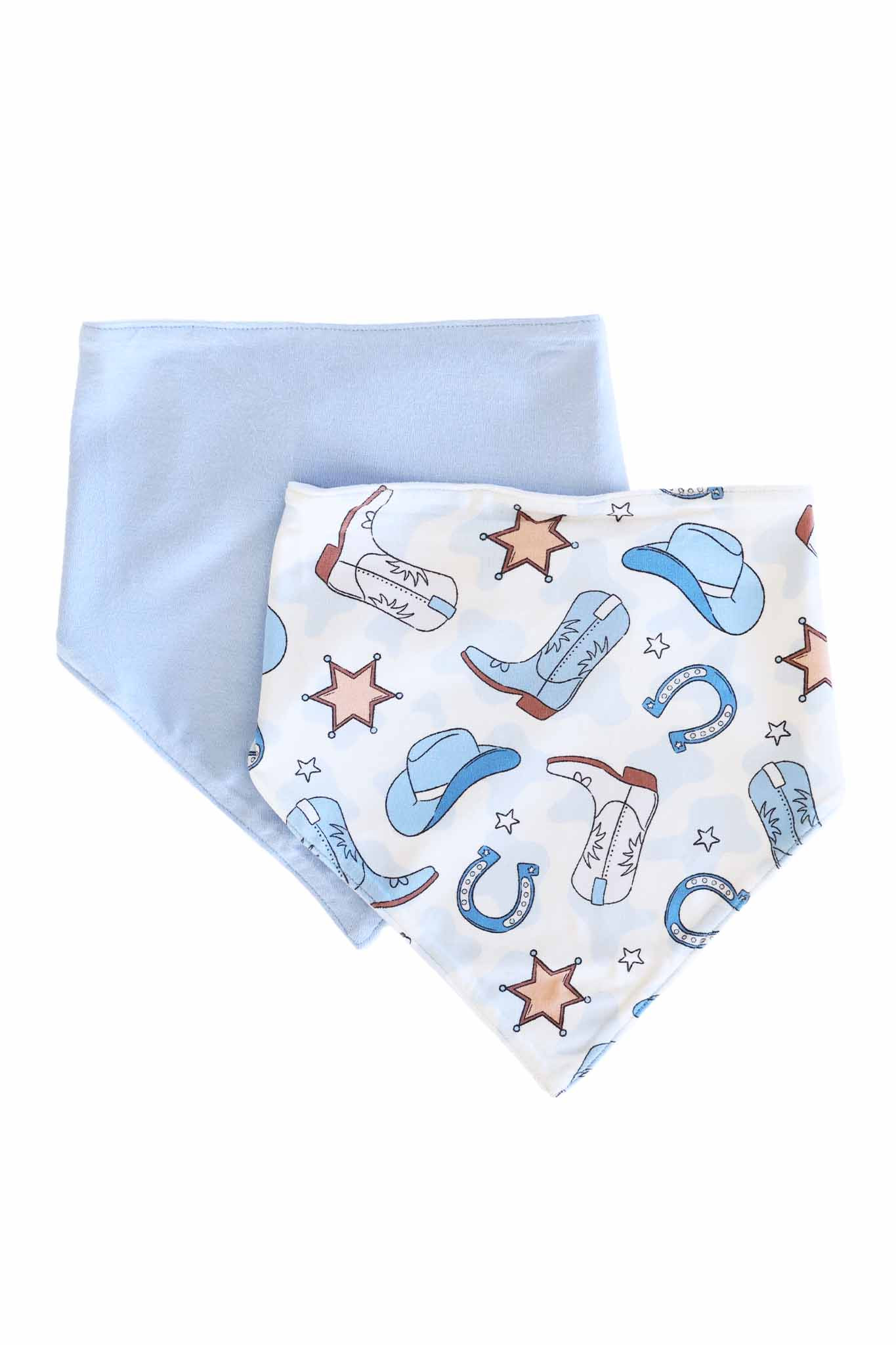 Rodeo Dreams 2pc Bandana Bibs | Blue | Caden Lane