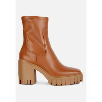 London Rag Womens Kokum Faux Leather Platform Ankle Boots 10 | Target