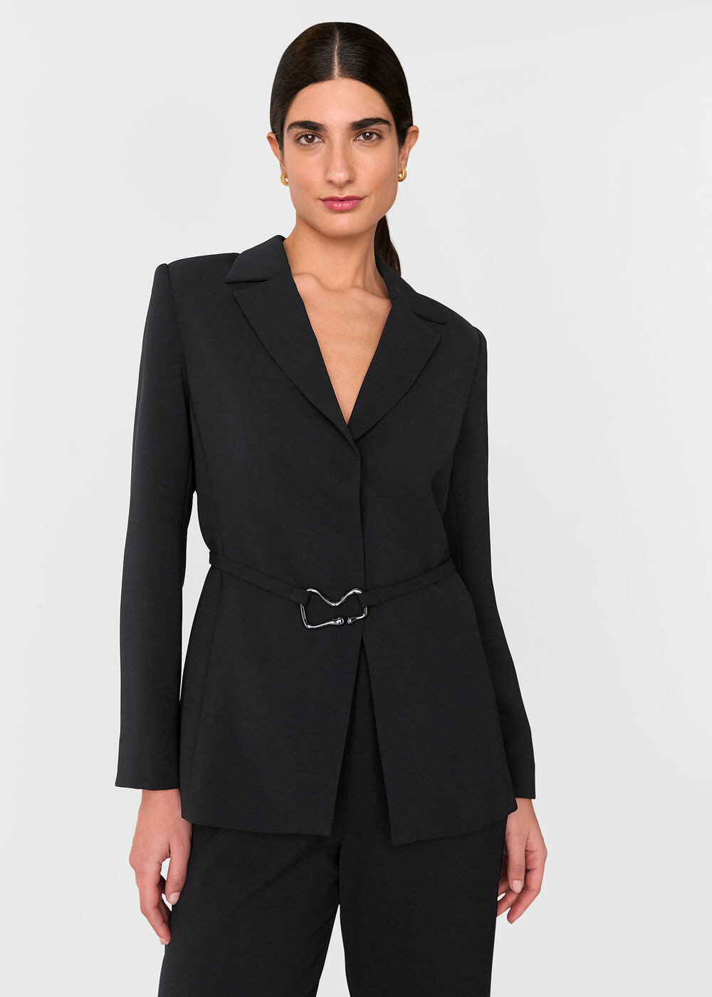 Women's Black Belted Tailored Blazer | Whistles UK | | Whistles
