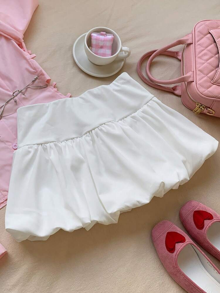White bubble skirt | SHEIN