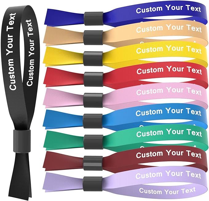 Custom Personalized Wrist Bands, VIP Wristbands for Events, Reusable Polyester Wristband, Adjusta... | Amazon (US)