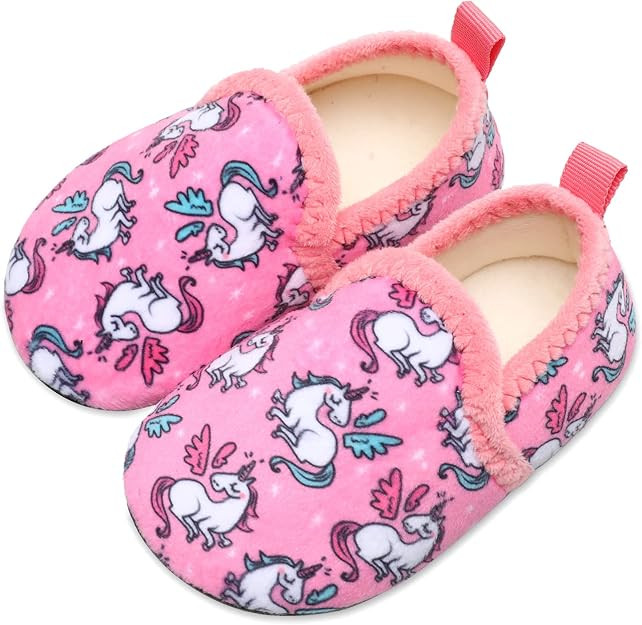 L-RUN Toddler Boys Girls House Slippers Indoor Home Shoes Warm Socks for Kids | Amazon (US)