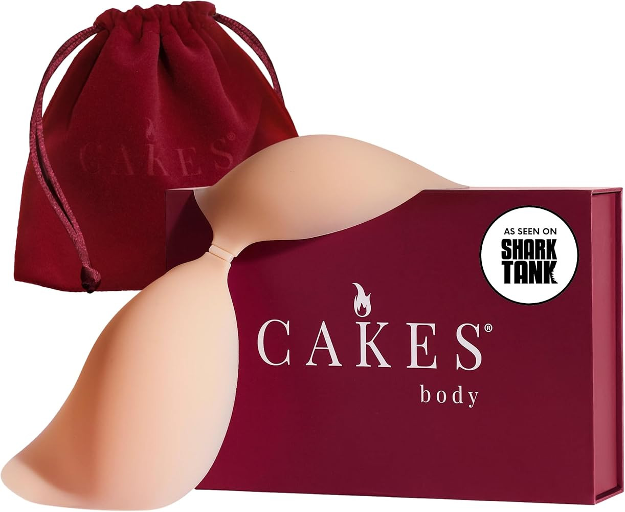 CAKES Body® Adhesive Strapless Bra - Reusable CAKES™ Sticky Bra For Fuller Looking Seamless Sh... | Amazon (US)