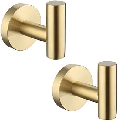 KES Bath Towel Hook Robe Hook for Bathroom Kitchen No Drill Wall Mount SUS 304 Stainless Steel Br... | Amazon (US)