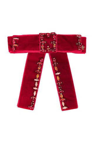 Kate Crystal Bow Barrette in Red | Revolve Clothing (Global)