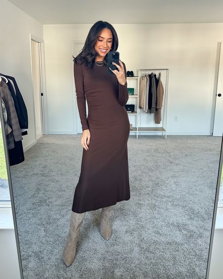 Dressy fall outfit for thanksgiving! Size Small in brown midi dress, knee high boots fit TTS, code NENA20 to save on my gold jewelry from electric picks! 









Thanksgiving dress
Thanksgiving outfit
Midi dress outfit
Knee high boots outfit
Dressy thanksgiving outfit 
Fall dress

#LTKstyletip #LTKunder100 #LTKSeasonal