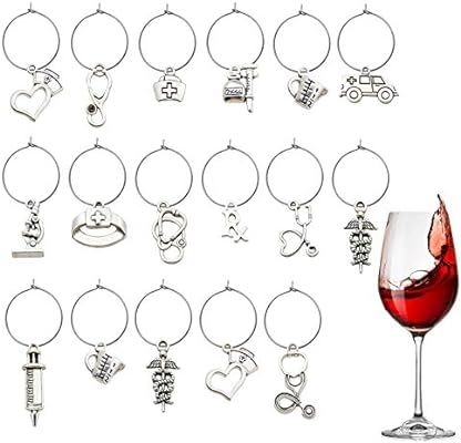 WOCRAFT 50 Sets Craft Supplies Medical Nurse Themed Wine Glass Charms Markers Wine Tasting Party ... | Amazon (US)