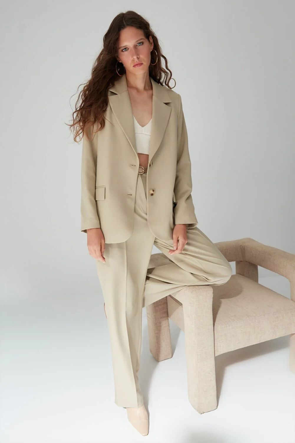 Trendyol Collection Blazer - Beige - Normal Fast ausverkauft | Trendyol DE