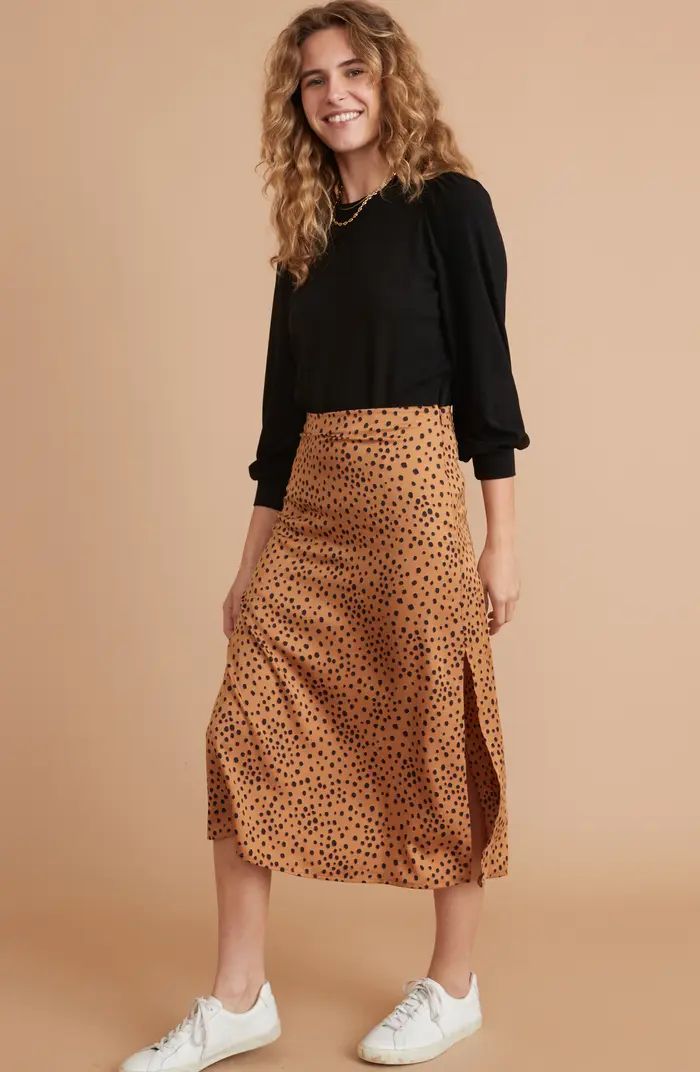 Marine Layer Zaria Abstract Cheetah Print Slip Skirt | Nordstrom | Nordstrom